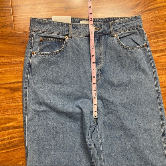 NWT New H&M Light Blue 100% Cotton High Waist Tapered Straight Leg Jeans Size 10 - Picture 13 of 14
